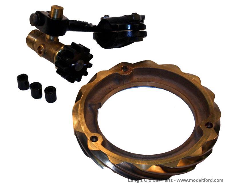 Stewart Model 490 speedometer drive, bracket, and gears, SPG490S